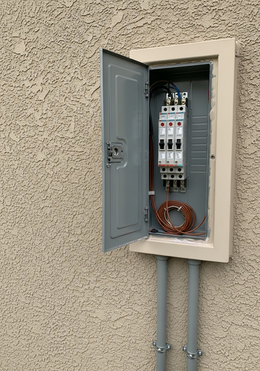 Close-up of a Chino property entrance with professional workmanship and clean finishing details.