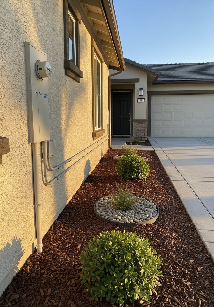 Moreno Valley property entrance with professional finishes and well-maintained landscaping.
